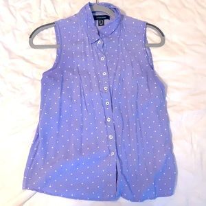 Light Blue and White Polka Dot Tanktop